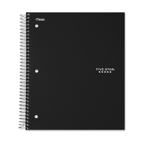 Mead Notebook, 3-Subject, Spiral, 8-1/2inx11-1/2in, Black MEA72069 - main